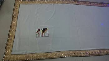 Off White Embroidered Georgette Saree With Blouse 2
