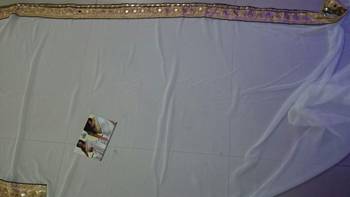 Off White Embroidered Georgette Saree With Blouse 3