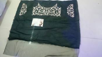 Off White Embroidered Georgette Saree With Blouse 4