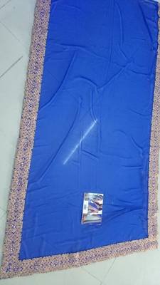 Off White Embroidered Georgette Saree With Blouse 2