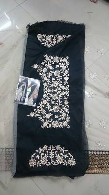 Black Embroidered Georgette Saree With Blouse 2