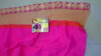 Yellow Embroidered Georgette Saree With Blouse 4