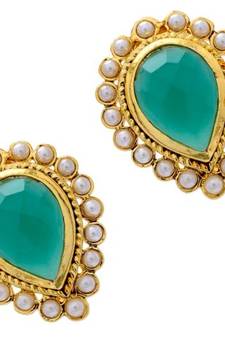 Antique Golden Onyx Green Pan Shaped Tops