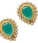 Antique Golden Onyx Green Pan Shaped Tops