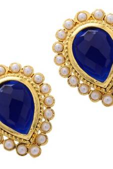 Antique Golden Ink Blue Pan Shaped Tops