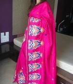 Pink Polka dotted chanderi saree