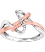 Cara sterling silver and  certified Swarovski stone Simplicity Complexity Ring
