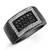 Cara sterling silver and  certified Swarovski stone Black Ring with studs for Men