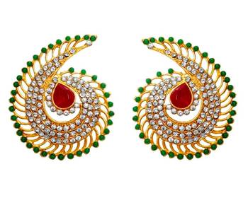 Fashion New Fabulious Ruby Green Stud Earrings 1
