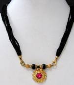 Dark pink nice stone mangalsutra necklace