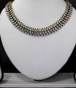 White stone pearl ball necklace set