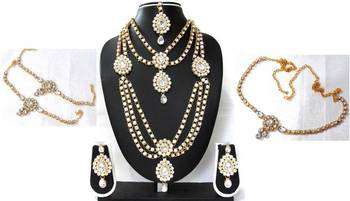 White Stone kundan bridal necklace set 1