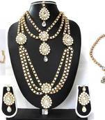 White Stone kundan bridal necklace set