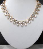 White stone kundan gota necklace set