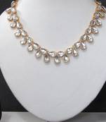 White kundan stone polki necklace set