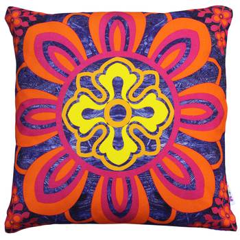 Radiant flower motif cushion cover 1