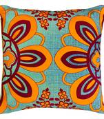 Dazzling flower motif cushion cover