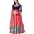 Pink super net embroidered semi stitiched salwar with dupatta