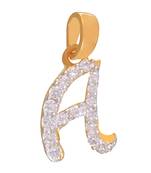 Amazing A Initial Pendant Made With Stones without Chain