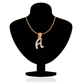 Amazing A Initial Pendant Made With Stones without Chain 3