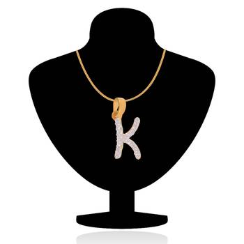 Kind K Initial Pendant Made With Stones without Chain 3