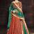 Rust net embroidered unstitched lehenga choli