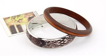 Snake Skin Print Bangle Set 4