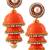 Hancrafted Single Stud Orange Triple Jhumka