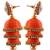 Hancrafted Single Stud Orange Triple Jhumka