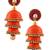 Hancrafted Single Stud Orange Triple Jhumka