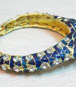 Peacock design blue meenakari zircon stud kada bangle 