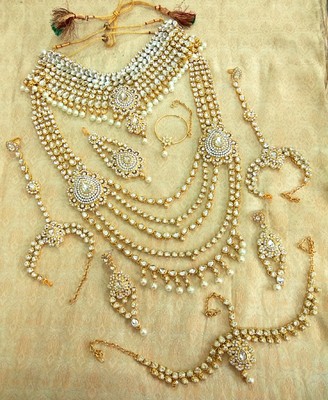 White kundan complete dulhan bridal 