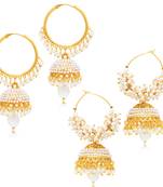Divine Jhumki Gold Plated Set of two Pair Earring Combo For Women
