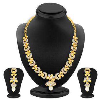 Intricately Gold Plated AD Set of three Necklace Set Combo For Women 5
