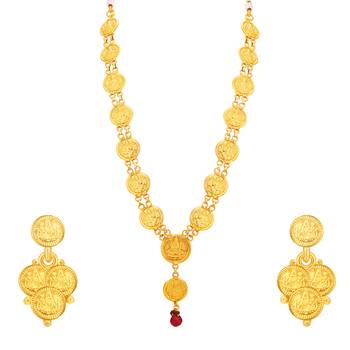 Youthful Laxmi Temple Coin Gold Plated Set of three Necklace Set Combo For Women 3