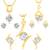 Lavish Gold Plated Solitaire Set of three Pendant Set Combo For Women