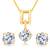 Lavish Gold Plated Solitaire Set of three Pendant Set Combo For Women