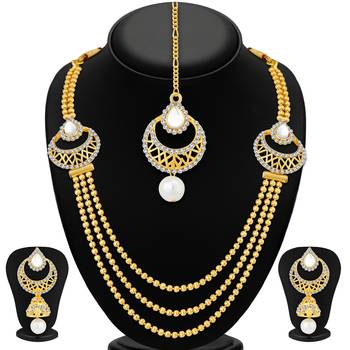 Gorgeous Peacock Gold Plated Set of three Necklace Set Combo For Women 4