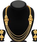 Stylish Jalebi 4 String Gold Plated Necklace Set For Women