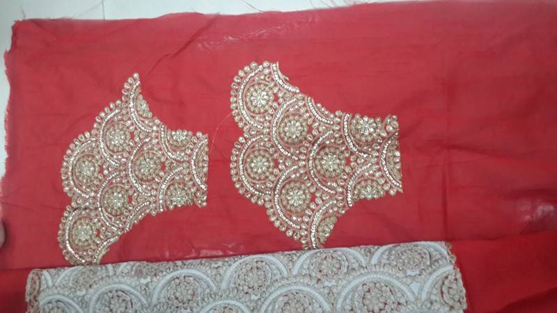 Red Embroidered Georgette Saree With Blouse