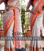 Grey Embroidered Georgette Saree With Blouse