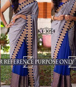 Grey Embroidered Georgette Saree With Blouse