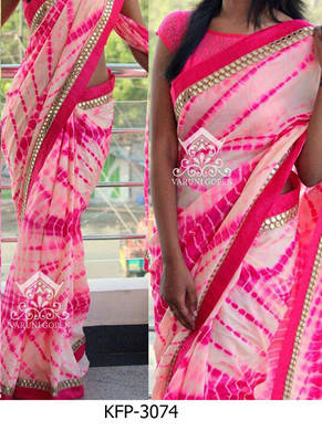 Pink Embroidered Georgette Saree With Blouse 1
