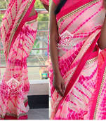 Pink Embroidered Georgette Saree With Blouse