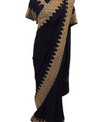 Black Embroidered Georgette Saree With Blouse