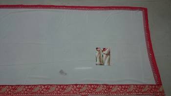 Light Cream Embroidered Georgette Saree With Blouse 4