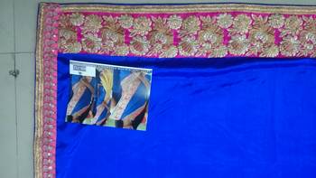 Blue Embroidered Nylon Silk Georgette Saree With Blouse 2