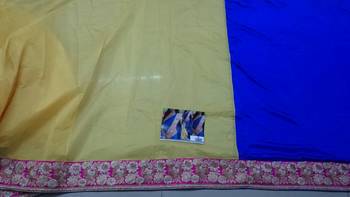 Blue Embroidered Nylon Silk Georgette Saree With Blouse 3