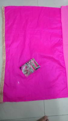 Pink And Off White Embroidered Georgette Saree With Blouse 4