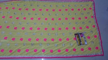 Yellow Embroidered Georgette Saree With Blouse 3